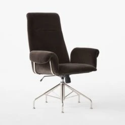 Saviti Black Velvet Office Chair -Optimal Furniture Store SavitiBlkVlvtOfficeChair3QSSF23