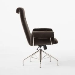 Saviti Black Velvet Office Chair -Optimal Furniture Store SavitiBlkVlvtOfficeChairSDSSF23