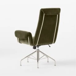Saviti Olive Velvet Office Chair -Optimal Furniture Store SavitiOliveVlvtOffcChair3QBSSF22
