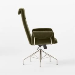 Saviti Olive Velvet Office Chair -Optimal Furniture Store SavitiOliveVlvtOffcChairSDSSF22
