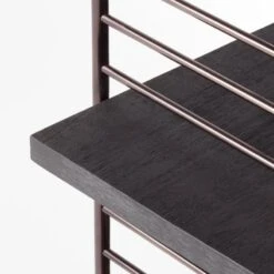 Scala Black Wood Bookshelf With Metal Frame -Optimal Furniture Store ScalaBkWdOpenBookcaseAVSSS22