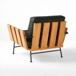 Seahaven Teak Outdoor Lounge Chair With Coal Perennials® Cushions -Optimal Furniture Store SeahavenCoalLoungeChair3QBSSS22