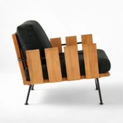 Seahaven Teak Outdoor Lounge Chair With Coal Perennials® Cushions -Optimal Furniture Store SeahavenCoalLoungeChairSDSSS22