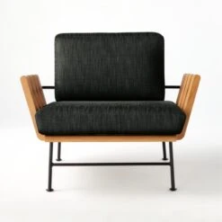 Seahaven Teak Outdoor Lounge Chair With Coal Perennials® Cushions -Optimal Furniture Store SeahavenCoalLoungeChairSOSSS22