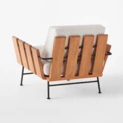 Seahaven Teak Outdoor Lounge Chair With Sand Perennials® Cushions -Optimal Furniture Store SeahavenSandLoungeChair3QBSSS22