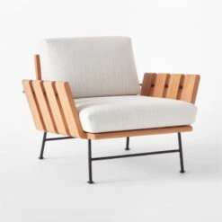 Seahaven Teak Outdoor Lounge Chair With Sand Perennials® Cushions -Optimal Furniture Store SeahavenSandLoungeChair3QSSS22