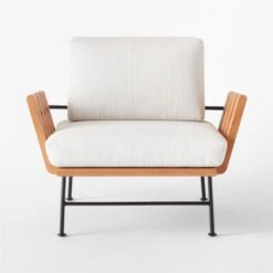 Seahaven Teak Outdoor Lounge Chair With Sand Perennials® Cushions -Optimal Furniture Store SeahavenSandLoungeChairSOSSS22