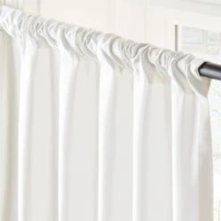 Seda Bright White Dupioni Silk Window Curtain Panel 48''x84'' -Optimal Furniture Store SedaBrtWhtSilkDp96PnlAVSHS23