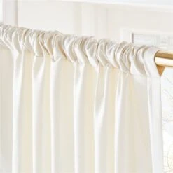 Seda Warm White Dupioni Silk Window Curtain Panel 48"x84" -Optimal Furniture Store SedaSilkDpnIvoryPnl96inAV2SHF21