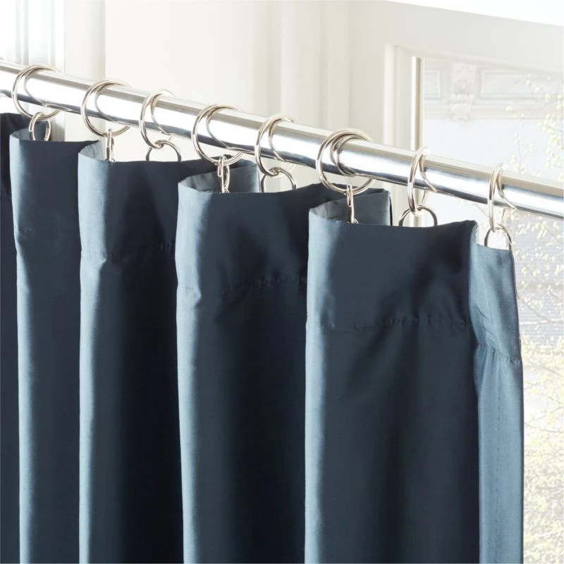 Seda Deep Blue Dupioni Silk Window Curtain Panel 48"x84" 2 Seda Deep Blue Dupioni Silk Window Curtain Panel 48"x84" - Image 2
