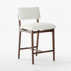 Selby White Upholstered Counter Stool Set Of 2 -Optimal Furniture Store SelbySnowCounterStool3QSSF22