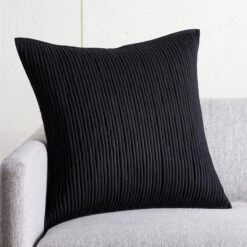 Sequence Black Throw Pillow With Down-Alternative Insert 20"