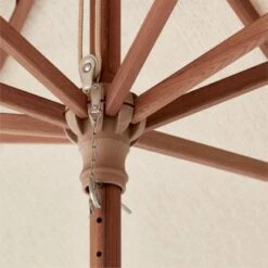 Teak Sunbrella Shadow Rectangular Outdoor Umbrella With Base -Optimal Furniture Store ShadowRectUmbrellaTeakAV2SSS21