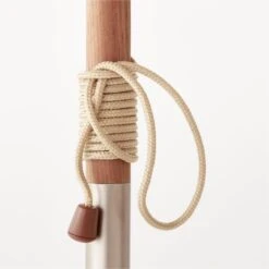 Teak Sunbrella Shadow Rectangular Outdoor Umbrella With Base -Optimal Furniture Store ShadowRectUmbrellaTeakAVSSS21