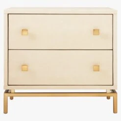 2-Drawer Ivory Shagreen Nightstand 13 2-Drawer Ivory Shagreen Nightstand -Optimal Furniture Store ShagreenEmbsdNghtstndIvryS18