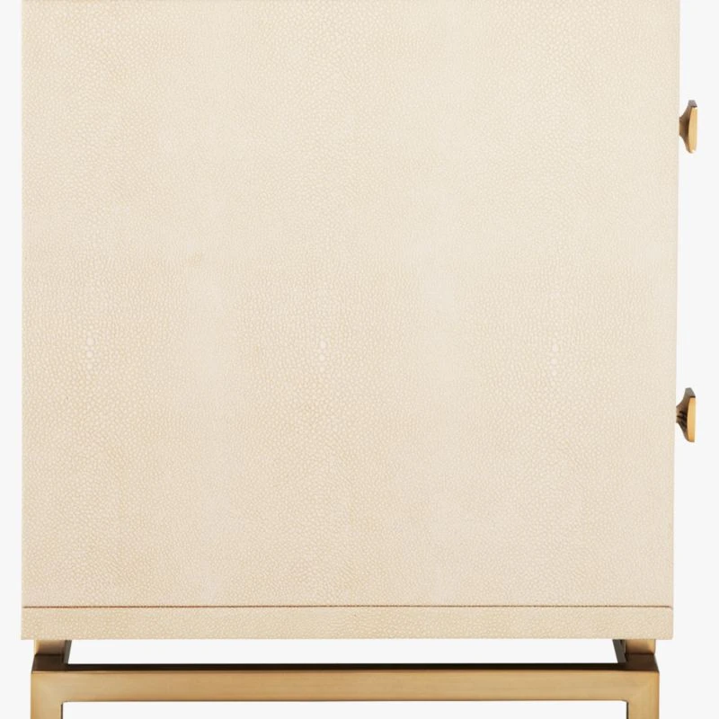2-Drawer Ivory Shagreen Nightstand 7 2-Drawer Ivory Shagreen Nightstand - Image 7