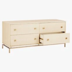 Ivory Shagreen Embossed Low Dresser -Optimal Furniture Store ShagreenEmbssdLwDrssrIvry3QS18