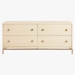 Ivory Shagreen Embossed Low Dresser -Optimal Furniture Store ShagreenEmbssdLwDrssrIvryS18