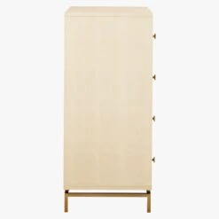 Ivory Shagreen Embossed Tall Chest -Optimal Furniture Store ShagreenEmbssdTllChstIvrySDS18