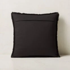 Shorn Black Sheepskin Fur Throw Pillow With Down-Alternative Insert 18'' 6 Shorn Black Sheepskin Fur Throw Pillow With Down-Alternative Insert 18'' -Optimal Furniture Store ShornShpsknBlkPlw18inAVSHS23