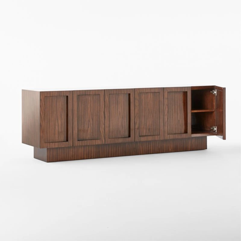 Shutter High-Gloss Walnut Wood Media Console 5 Shutter High-Gloss Walnut Wood Media Console - Image 5