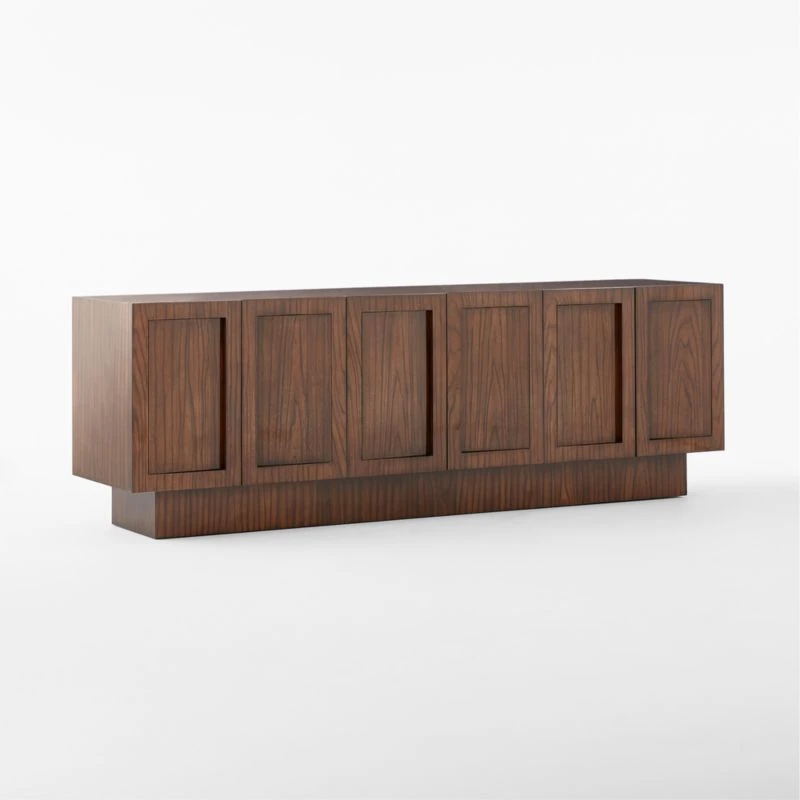 Shutter High-Gloss Walnut Wood Media Console 4 Shutter High-Gloss Walnut Wood Media Console - Image 4