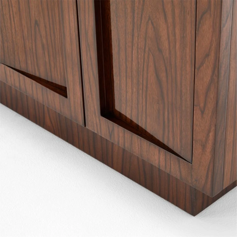 Shutter High-Gloss Walnut Wood Media Console 8 Shutter High-Gloss Walnut Wood Media Console - Image 8