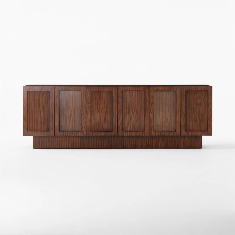 Shutter High-Gloss Walnut Wood Media Console 3 Shutter High-Gloss Walnut Wood Media Console - Image 3