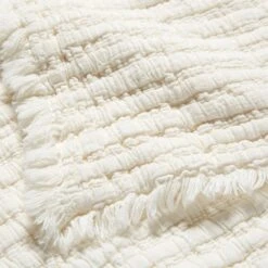 Silva Organic Warm White Throw Blanket -Optimal Furniture Store SilvaWrmWhtOrgThrowAVSSS23