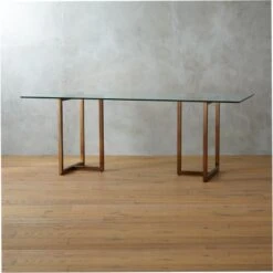 Silverado Brass 80" Rectangular Dining Table
