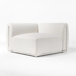 Sonya Outdoor Corner Chair With Neutral Sunbrella® Cushions -Optimal Furniture Store SonyaCornerChair3QSSS23