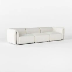 Sonya 3-Piece Outdoor Sofa With Neutral Sunbrella® Cushions -Optimal Furniture Store SonyaSectional3QSSS23