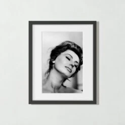 'Sophia Loren Relaxes, 1961' Photographic Print In Black Frame 17.75"x21.75"