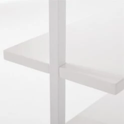 Stairway Wide White Metal Wall Mount Bookshelf 96'' -Optimal Furniture Store Stairway96inWdShelvesWhtAVSSF21