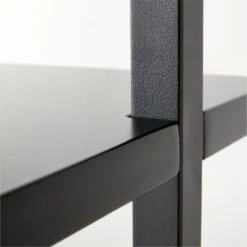 Stairway 2-Drawer Black Wall Mount Desk With Shelves 96'' -Optimal Furniture Store Stairway96inWideDeskBlkAVSSF21