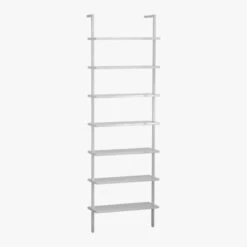 Stairway White Wall-Mounted Bookcase - 96" Height -Optimal Furniture Store StairwayBookcaseWhite3QS12