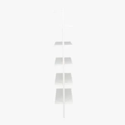 Stairway White Metal Wall Mount Bookshelf 72.5'' 9 Stairway White Metal Wall Mount Bookshelf 72.5'' -Optimal Furniture Store StairwayBookcaseWhiteShortAV2F15