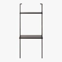 Stairway Black Wall Mount Desk With Shelf 72.5'' -Optimal Furniture Store StairwayDeskBlackShortS18