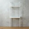 Stairway White Wall Mount Desk With Shelf 72.5''