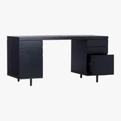 Stairway 6-Drawer Black Wood Desk 9 Stairway 6-Drawer Black Wood Desk -Optimal Furniture Store StairwayModDskW2DrwrBkAV3QS20