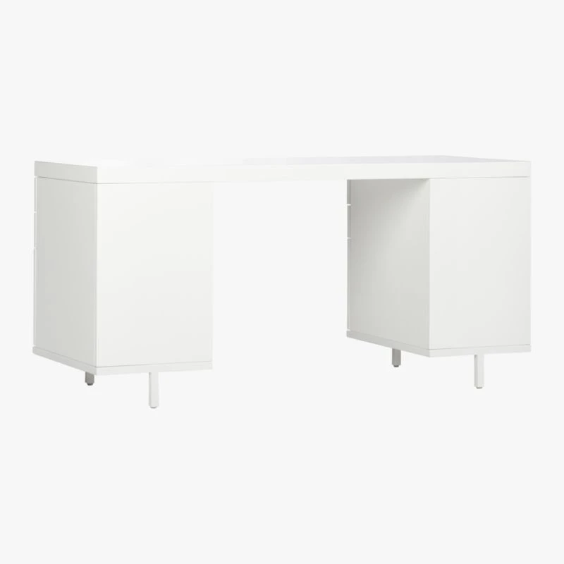 Stairway 6-Drawer White Wood Desk 6 Stairway 6-Drawer White Wood Desk - Image 6