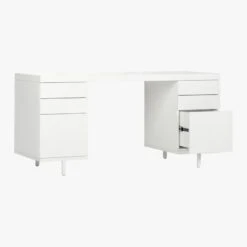 Stairway 6-Drawer White Wood Desk 10 Stairway 6-Drawer White Wood Desk -Optimal Furniture Store StairwayModDskW2DrwrWtAV3QS20