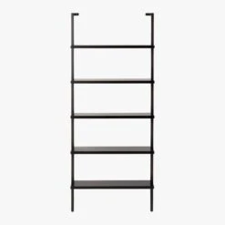 Stairway Black Wall-Mounted Bookcase - 72.5" Height -Optimal Furniture Store StairwayShortBookshelfBlkS18