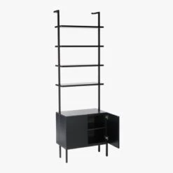 Stairway Black Cabinet - 96" Height 11 Stairway Black Cabinet - 96" Height -Optimal Furniture Store StairwayTallBlkCabinet3QAVS19