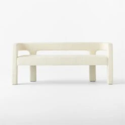 Stature Ivory Boucle Bench -Optimal Furniture Store StatureIvoryBenchSOSSF21