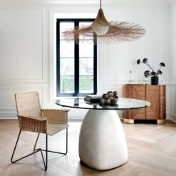 Pipa Natural Pendant Light -Optimal Furniture Store StoneIvoryRoundDiningTableAG21 1x1