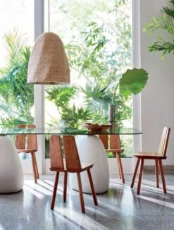 Stone Rectangular White Concrete Dining Table Glass Top -Optimal Furniture Store StoneTableRectangleFCFB20