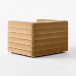 Strato Camel Brown Velvet Accent Chair -Optimal Furniture Store StratoCamelVelvetChair3QBSSF23