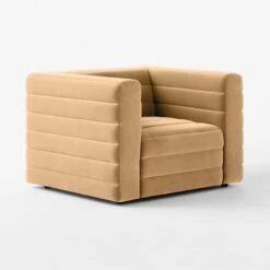 Strato Camel Brown Velvet Accent Chair -Optimal Furniture Store StratoCamelVelvetChair3QSSF23