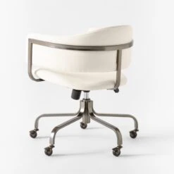 Stretta Ivory Velvet Office Chair -Optimal Furniture Store StrettaIvoryMtlOffcChair3QBSSS22